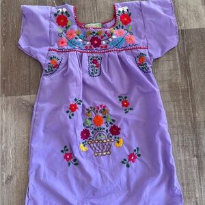 Nativa Lavender Floral Embroidered Dress